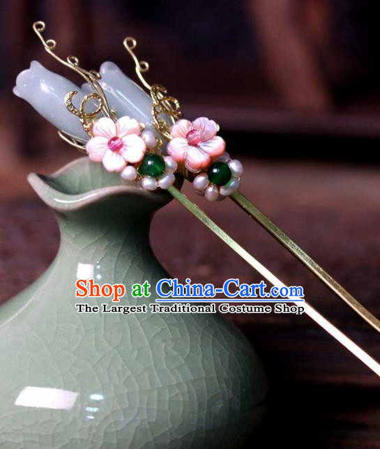 Chinese Ancient Palace Mangnolia Hairpins Traditional Hair Accessories Headdress for Women