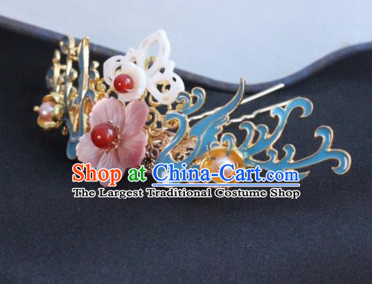 Chinese Ancient Palace Shell Flowers Hairpins Traditional Hair Accessories Headdress for Women