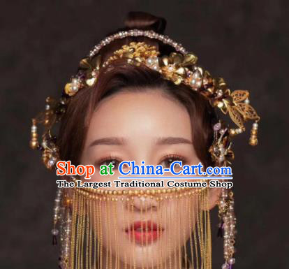 Chinese Ancient Queen Golden Peony Hair Clasp Hairpins Traditional Palace Hair Accessories Headdress for Women