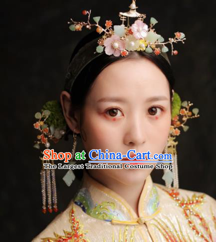 Chinese Ancient Bride Hair Clasp Hairpins Traditional Hair Accessories Headdress for Women