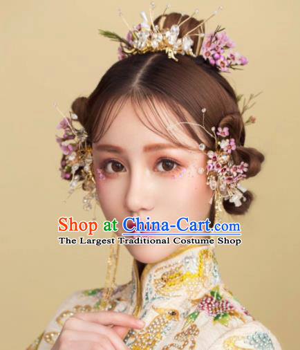 Top Grade Chinese Ancient Bride Hairpins Traditional Hair Accessories Headdress for Women