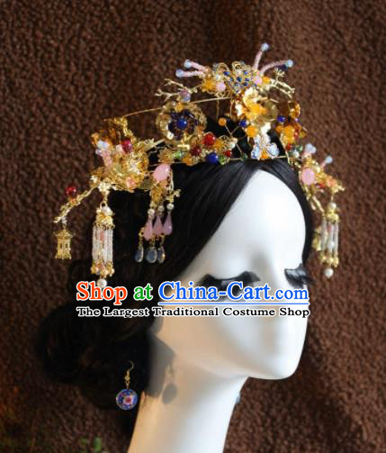 Top Grade Chinese Ancient Bride Wedding Phoenix Coronet Hairpins Traditional Hair Accessories Headdress for Women