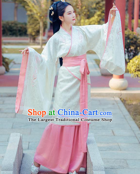 Chinese Traditional Ancient Hanfu Dress Han Dynasty Palace Princess Historical Costume for Women