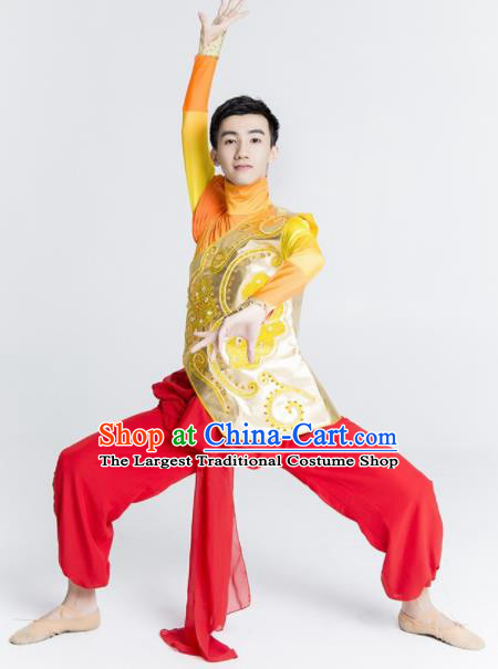 Chinese Traditional National Yangko Dance Clothing Folk Dance Drum Dance Costume for Men