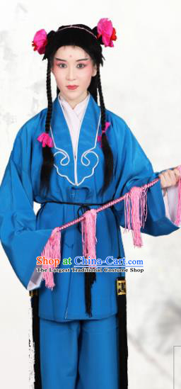 Chinese Traditional Peking Opera Clown Blue Clothing Classical Beijing Opera Attendants Costume for Men