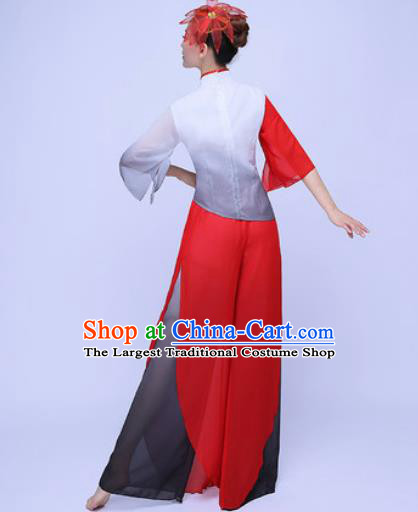 Traditional Chinese Folk Dance Red Clothing Yangko Dance Costume for Women