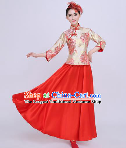 Chinese Traditional Chorus Opening Dance Dress Modern Dance Stage Performance Costume for Women
