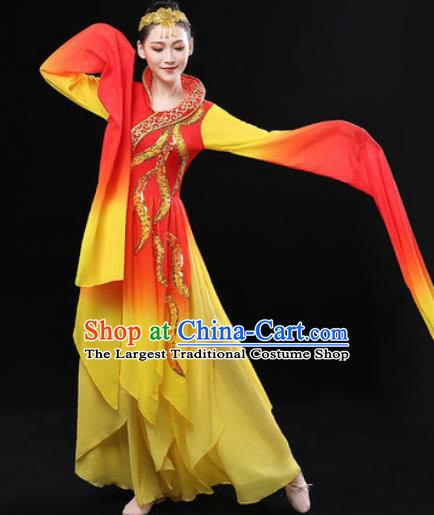 Chinese Traditional Classical Dance Dress Umbrella Dance Stage Performance Costume for Women