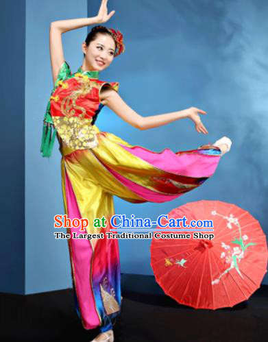 Traditional Chinese Spring Festival Folk Dance Clothing Yangko Dance Drum Dance Costume for Women