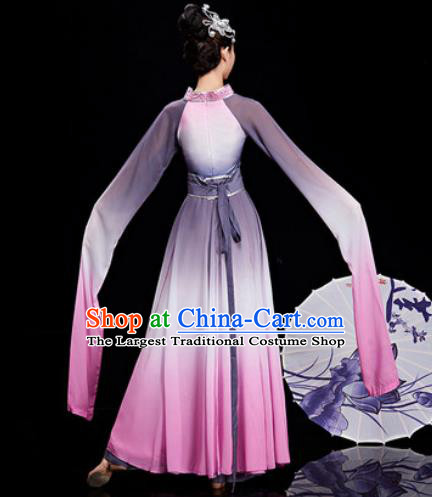 Chinese Traditional Umbrella Dance Water Sleeve Dress Classical Dance Stage Performance Costume for Women