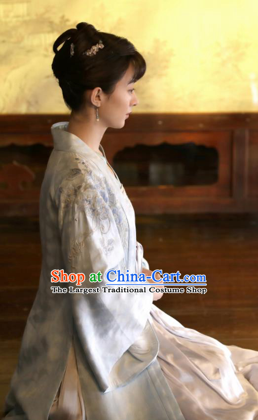 Chinese Drama The Story Of MingLan Ancient Song Dynasty Young Lady Embroidered Historical Costume for Rich