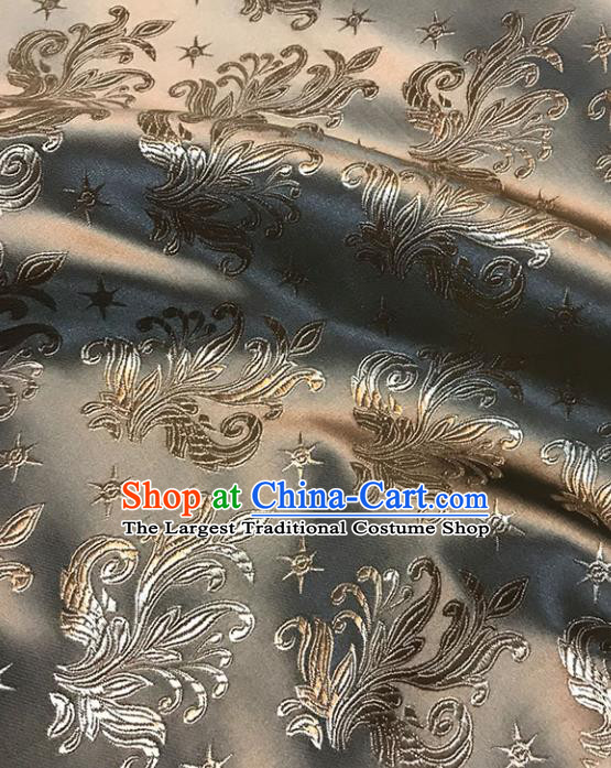 Asian Chinese Royal Pattern Light Tan Brocade Fabric Traditional Silk Fabric Tang Suit Material