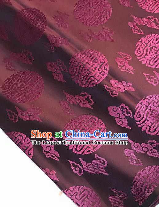 Asian Chinese Royal Longevity Clouds Pattern Brocade Fabric Traditional Silk Fabric Tang Suit Material