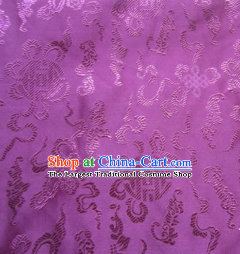 Asian Chinese Traditional Pomegranate Pattern Purple Satin Brocade Fabric Tang Suit Silk Material