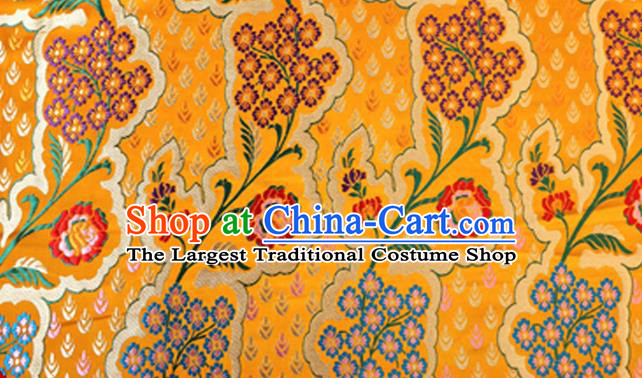 Asian Chinese Traditional Golden Nanjing Brocade Fabric Tang Suit Royal Pattern Silk Fabric Material