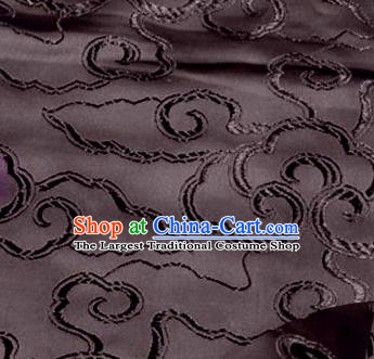 Asian Chinese Traditional Royal Auspicious Clouds Pattern Brown Brocade Fabric Tang Suit Silk Fabric Material