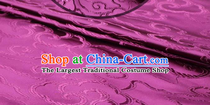 Asian Chinese Traditional Royal Auspicious Clouds Pattern Amaranth Brocade Fabric Tang Suit Silk Fabric Material