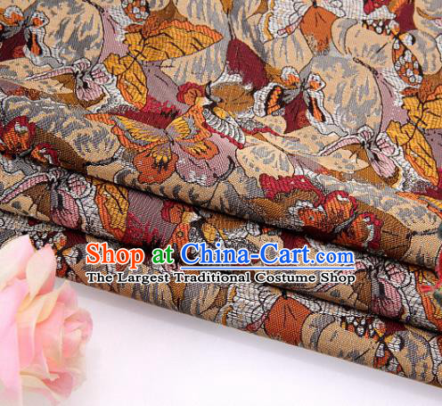 Asian Chinese Traditional Royal Butterfly Pattern Brocade Fabric Tang Suit Silk Fabric Material
