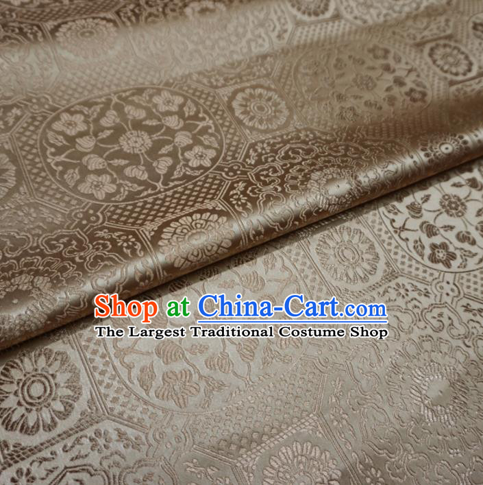 Asian Chinese Traditional Satin Fabric Classical Pattern Golden Brocade Tang Suit Silk Material