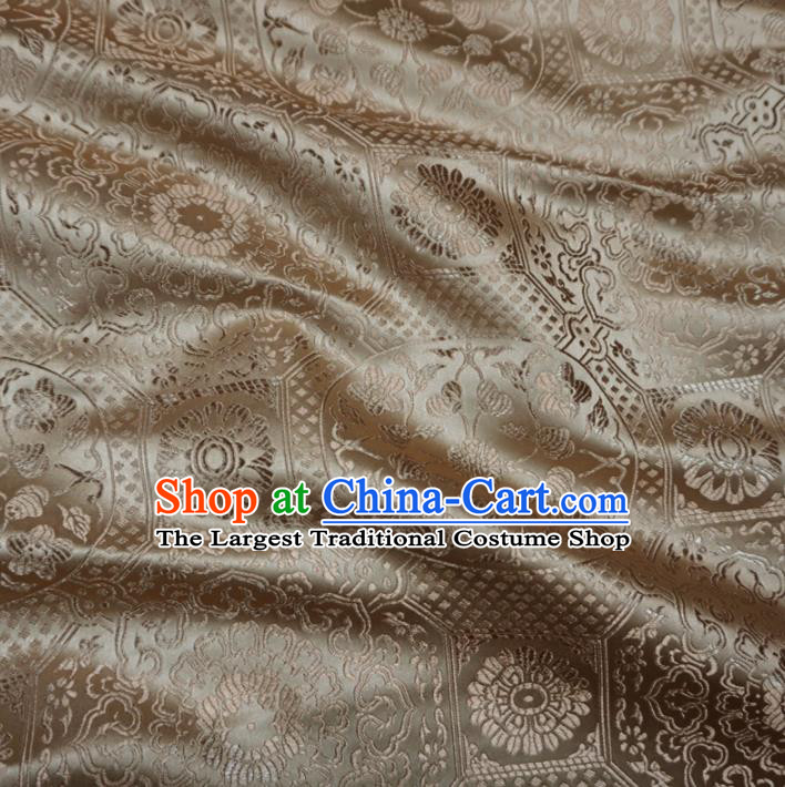 Asian Chinese Traditional Satin Fabric Classical Pattern Golden Brocade Tang Suit Silk Material