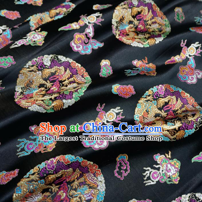 Asian Chinese Classical Dragons Design Pattern Brocade Traditional Cheongsam Satin Fabric Tang Suit Silk Material