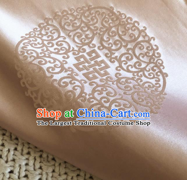 Asian Chinese Classical Design Pattern Pink Brocade Traditional Cheongsam Satin Fabric Tang Suit Silk Material
