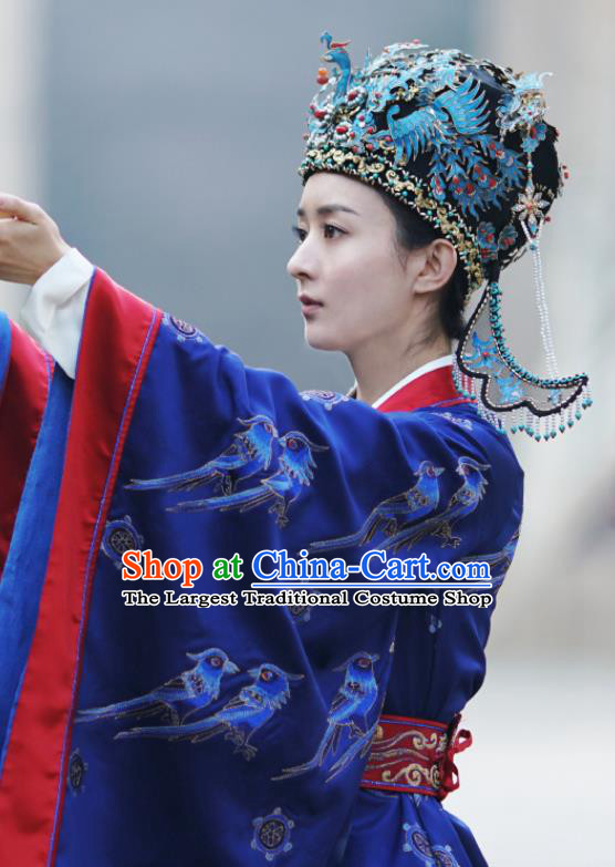 The Story Of MingLan Chinese Ancient Drama Song Dynasty Imperial Madame Embroidered Costume and Headpiece for Women