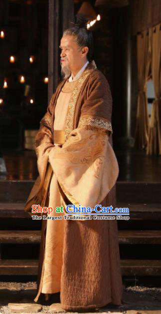 The Story Of MingLan Chinese Ancient Prime Minister Embroidered Historical Costume for Men