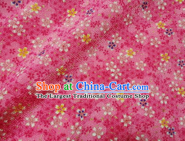 Asian Traditional Kimono Classical Sakura Pattern Pink Brocade Tapestry Satin Fabric Japanese Silk Material