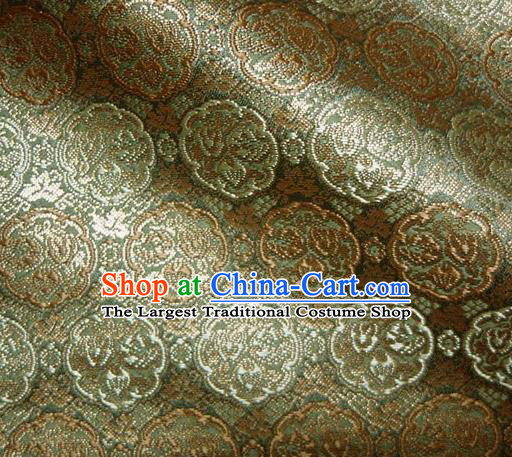 Asian Traditional Baldachin Classical Pattern Golden Brocade Fabric Japanese Kimono Tapestry Satin Silk Material