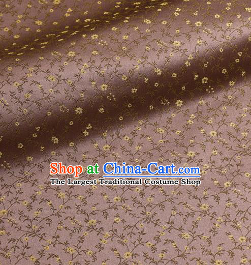 Asian Traditional Kimono Classical Vines Flower Pattern Purple Damask Brocade Fabric Japanese Kyoto Tapestry Satin Silk Material