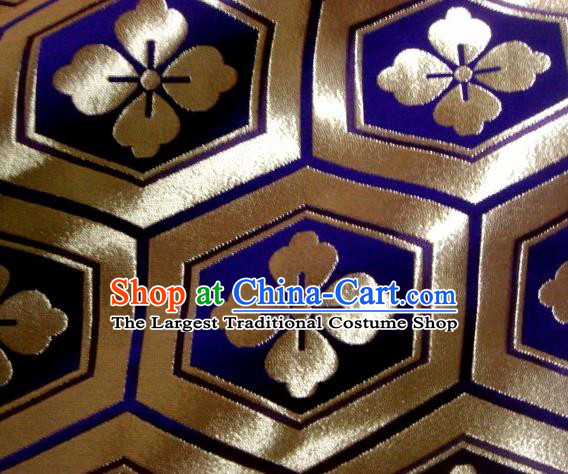 Asian Traditional Kyoto Kimono Classical Tortoise Shell Pattern Purple Damask Brocade Fabric Japanese Tapestry Satin Silk Material