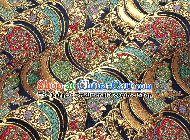 Asian Traditional Damask Brocade Fabric Japanese Kimono Classical Wave Pattern Tapestry Satin Silk Material