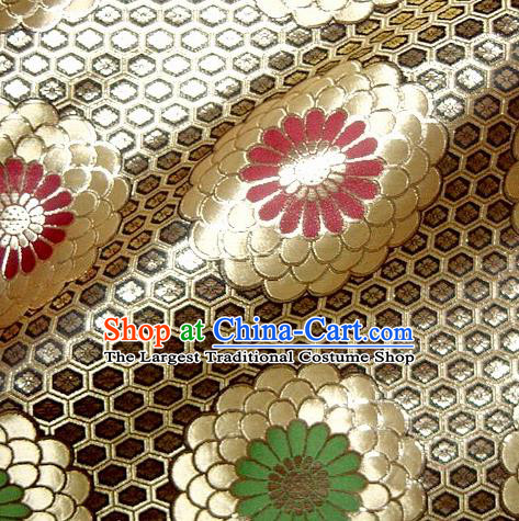 Asian Traditional Classical Chrysanthemum Pattern Damask Brocade Fabric Japanese Kimono Tapestry Satin Silk Material