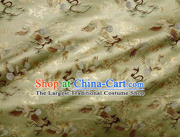 Asian Traditional Japanese Kimono Classical Eagle Pattern Green Tapestry Satin Brocade Fabric Baldachin Silk Material
