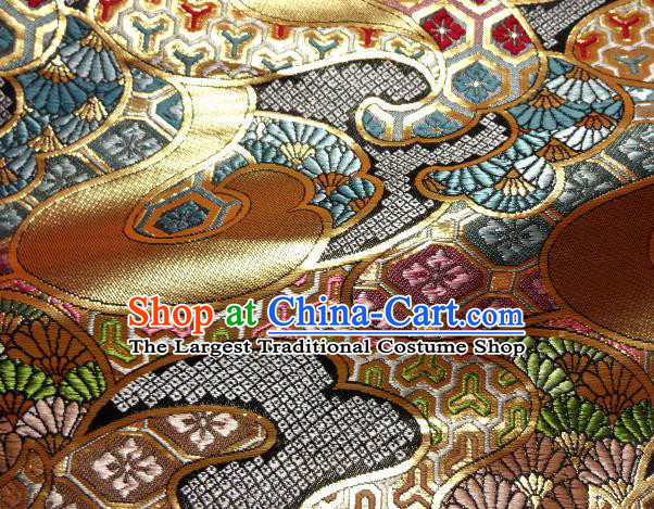 Asian Japanese Traditional Brocade Fabric Classical Pattern Baldachin Kimono Tapestry Satin Silk Material