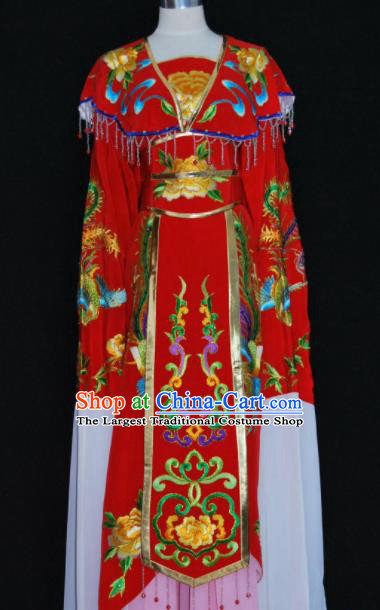 Chinese Traditional Beijing Opera Peri Red Dress Peking Opera Princess Embroidered Costume for Women