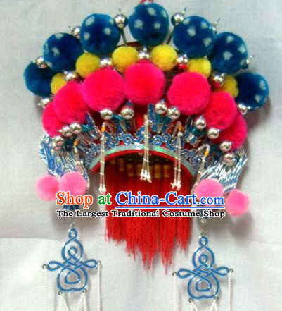 Chinese Traditional Beijing Opera Phoenix Coronet Hair Accessories Ancient Female General Headwear for Women