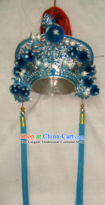 Chinese Traditional Beijing Opera Takefu Helmet Ancient General Hat Headwear for Men