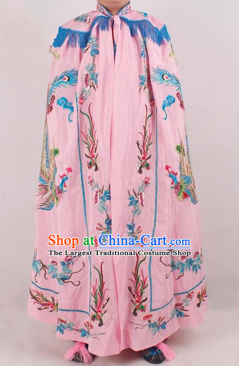 Chinese Traditional Beijing Opera Diva Embroidered Pink Cloak Ancient Imperial Concubine Costume for Women