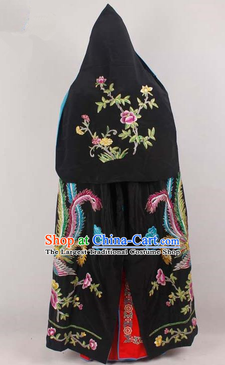 Chinese Traditional Beijing Opera Diva Embroidered Black Cloak Ancient Imperial Concubine Costume for Women
