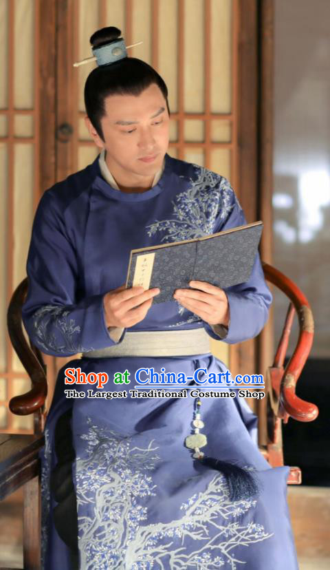 Chinese Song Dynasty Nobility Childe Clothing Drama The Story Of MingLan Ancient Scholar Replica Costume for Men