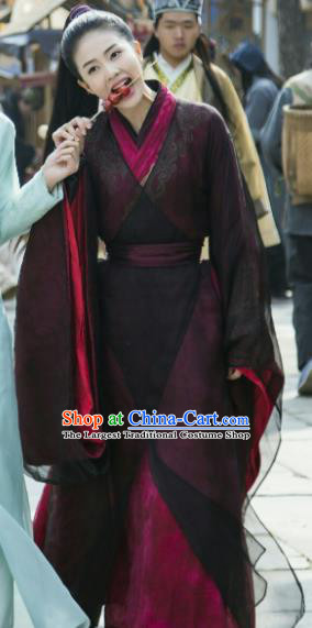 Chinese Drama Zhao Yao Female Knight Traditional Costume Ancient Swordswoman Hanfu Dress for Women