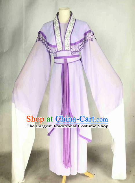 Chinese Traditional Beijing Opera Actress Purple Dress Ancient Nobility Lady Costume for Women