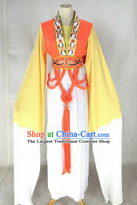 Chinese Traditional Beijing Opera Actress Orange Dress Ancient Maidservants Embroidered Costume for Women