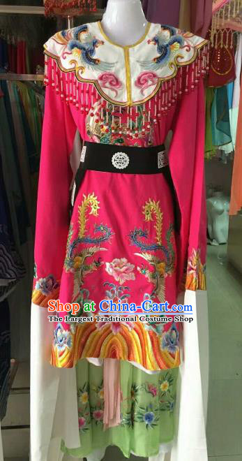 Chinese Traditional Beijing Opera Imperial Concubine Embroidered Rosy Dress Ancient Palace Lady Costume for Women