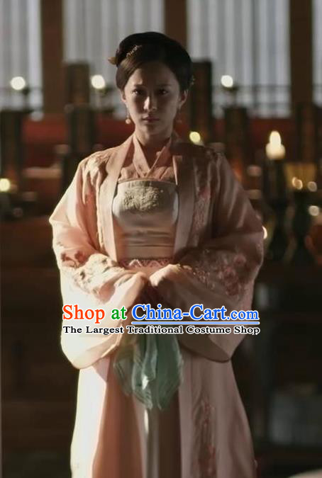 Traditional Chinese Ancient Young Mistress Embroidered Dress Drama The Story Of MingLan Nobility Lady Replica Costume for Women