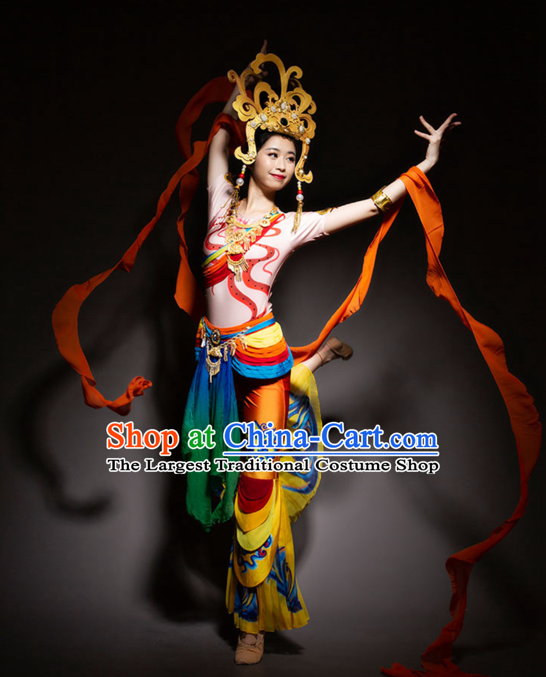 Ancient Chinese Handmade White Tara Deity Costume Complete Set