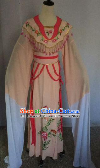 Chinese Traditional Peking Opera Artiste Costume Ancient Court Maid Embroidered Pink Dress for Women