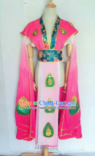 Chinese Traditional Peking Opera Artiste Costume Ancient Peri Embroidered Rosy Butterfly Dress for Women